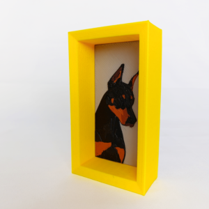 Cuadro Doberman amarillo 3