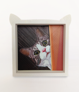 Cuadro impresión 3D Arte con un Toque Felino