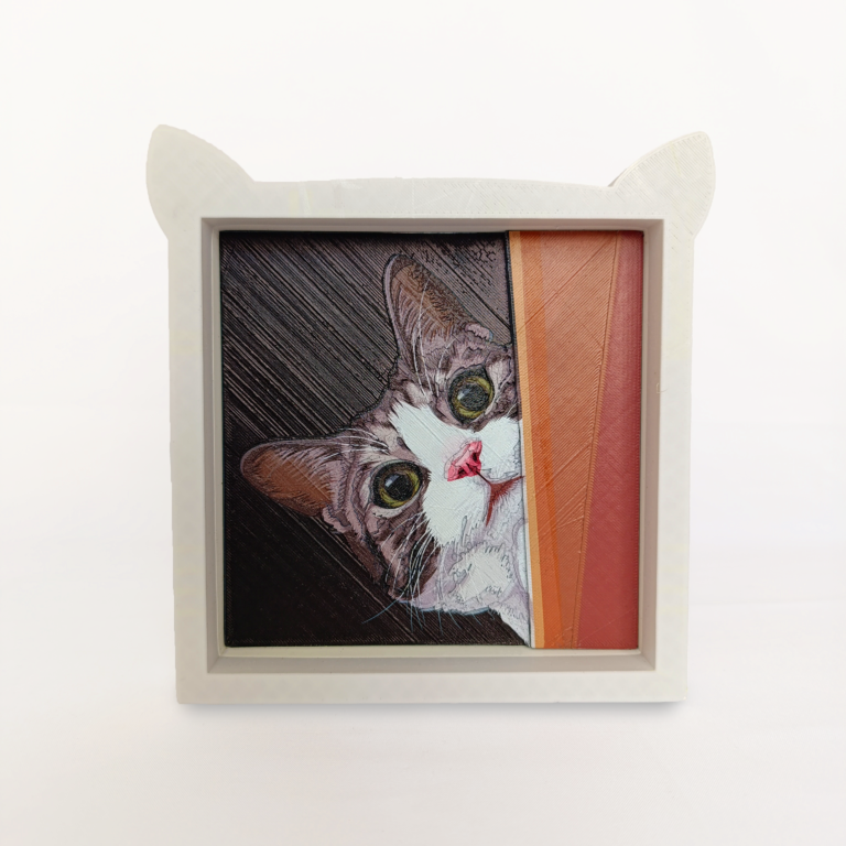 Cuadro impresión 3D Arte con un Toque Felino